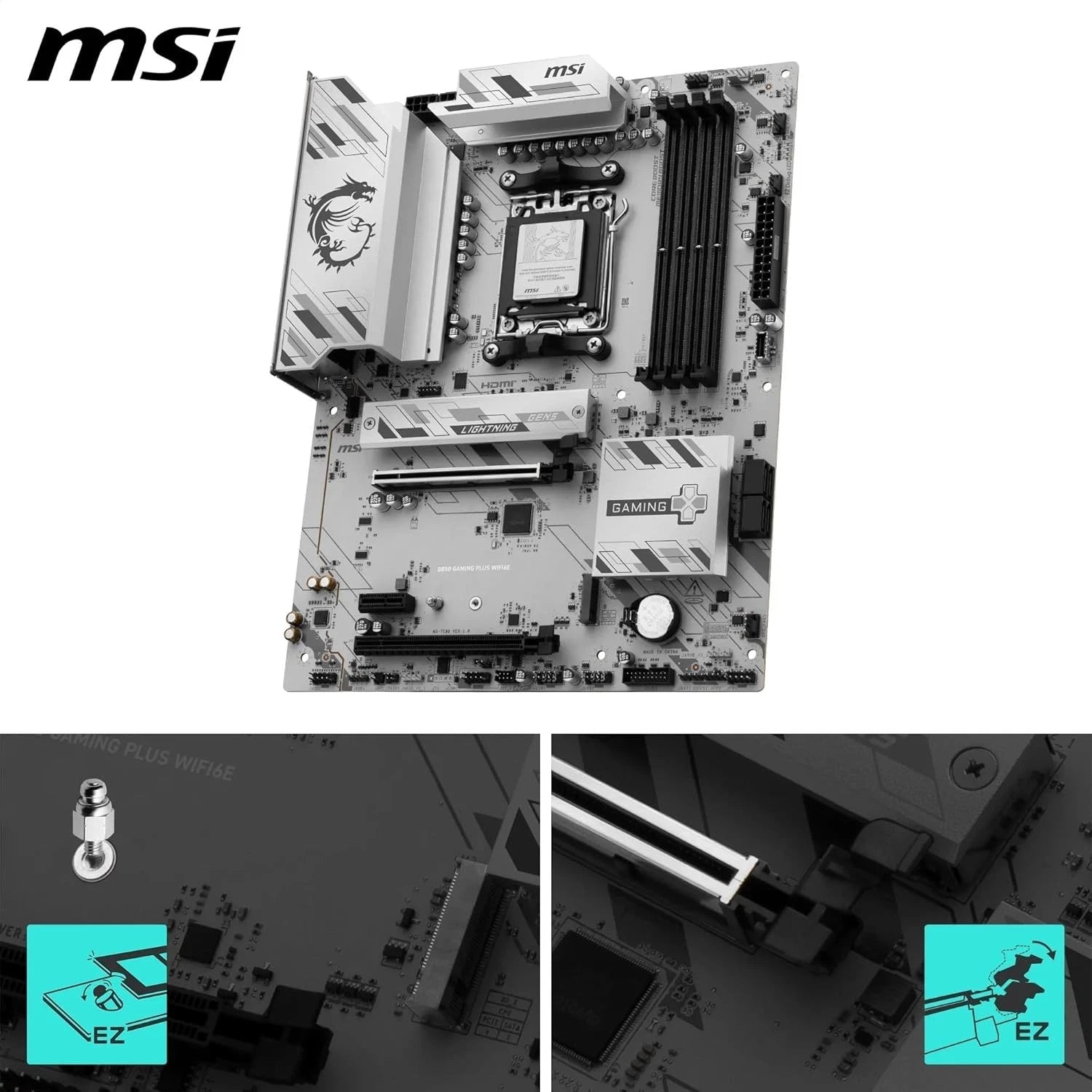 MSI B850 GAMING PLUS WIFI6E Motherboard | AM5 | DDR5 | ATX